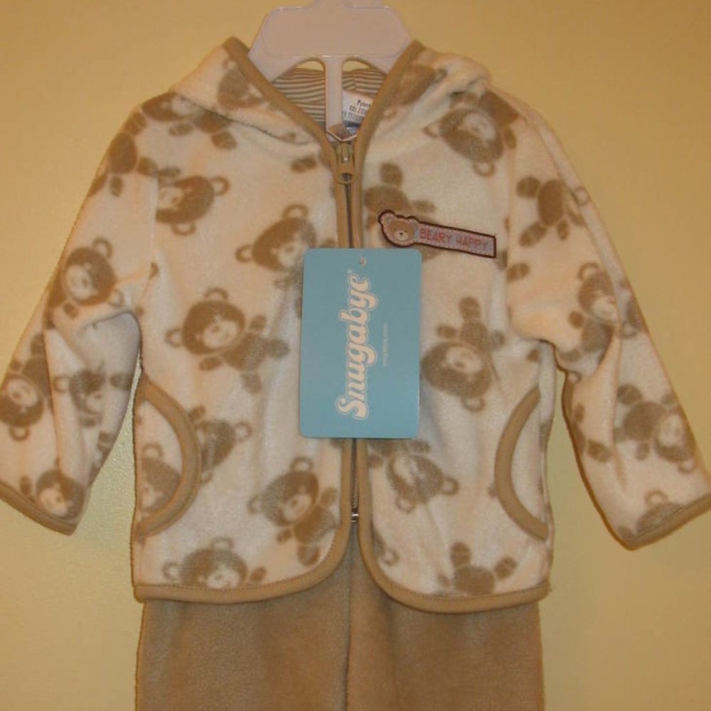 Hoodie Suit Two Piece Tan Infant Boy or Girl Unisex 12 Months New with Tags